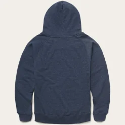 Stetson Navy Heather Fleece Knit Hooded Sweatshirt Blue Hot