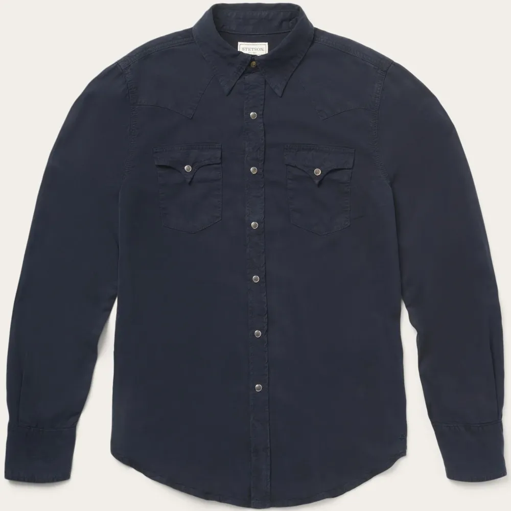 Stetson Navy Twill Shirt Blue