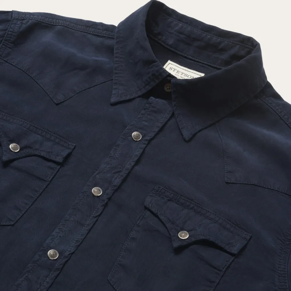 Stetson Navy Twill Shirt Blue