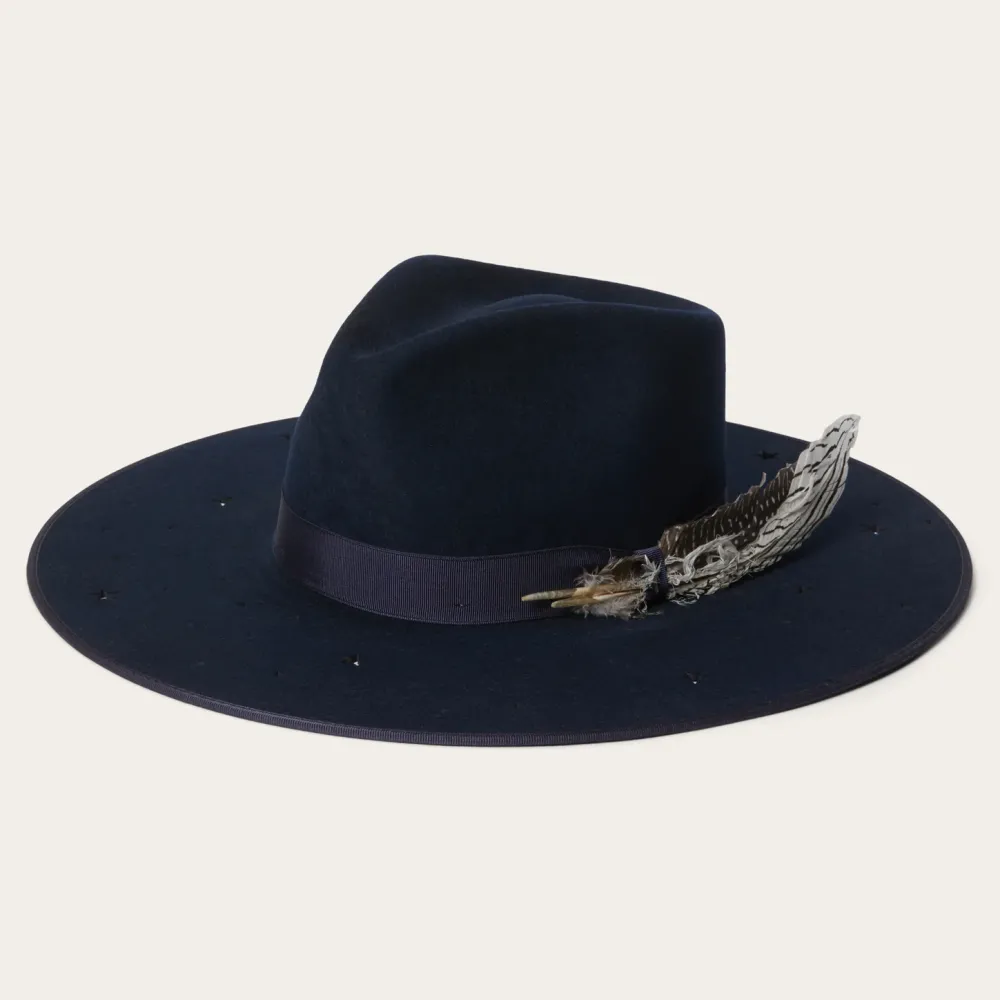 Stetson Night Sky Fedora Navy Discount