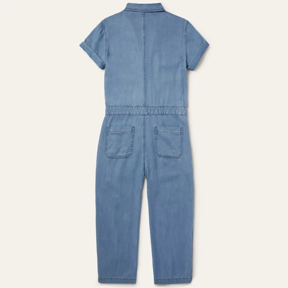 Stetson Notch Collar Jumpsuit Blue Discount