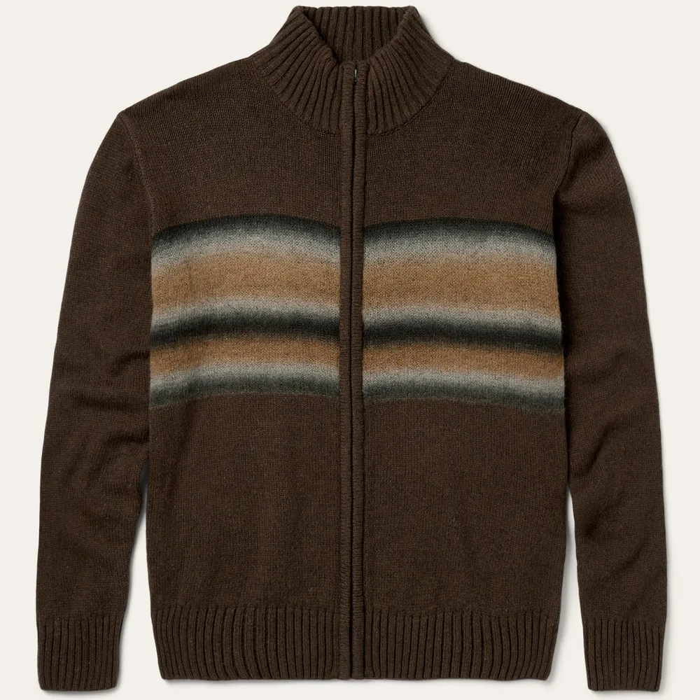Stetson Ombre Border Stripe Cardigan Brown Online