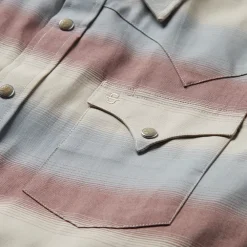 Stetson Ombre Stripe Twill Shirt Wine Clearance
