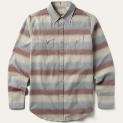 Stetson Ombre Stripe Twill Shirt Wine Best