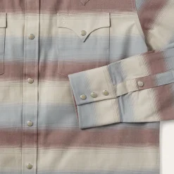 Stetson Ombre Stripe Twill Shirt Wine Best