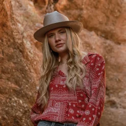 Stetson Open Road Straw Hat Taupe Sale