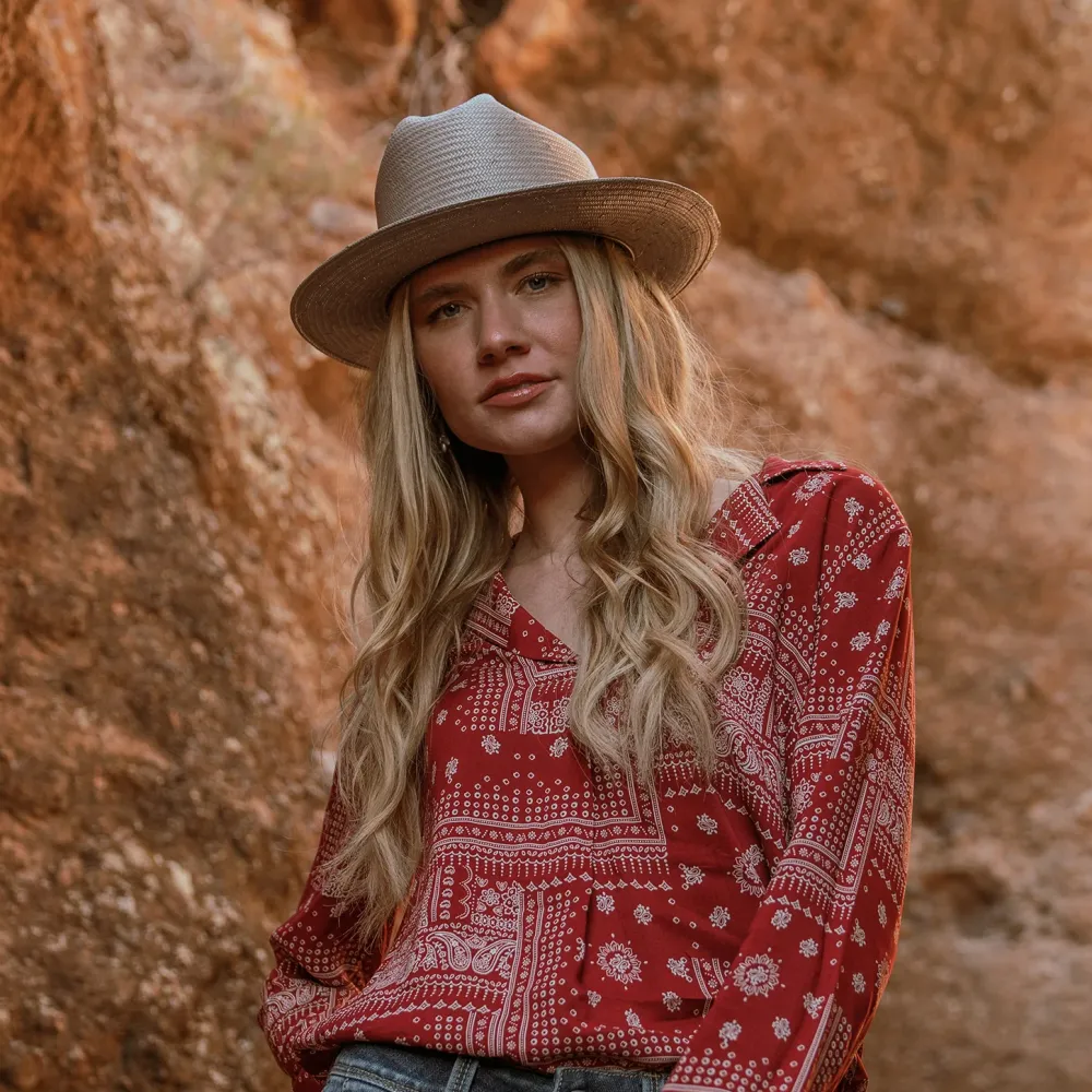 Stetson Open Road Straw Hat Taupe Sale