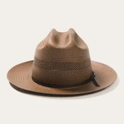 Stetson Open Road Vented Straw Cowboy Hat Chocolate Outlet