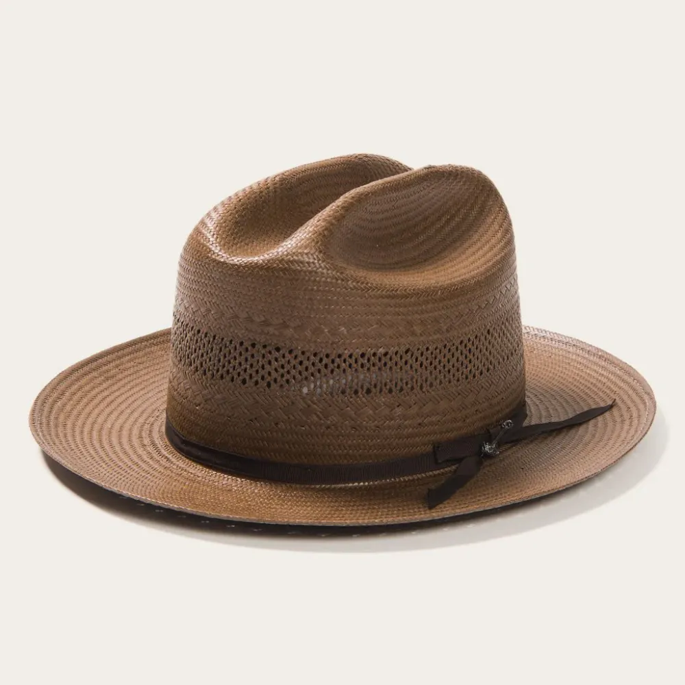 Stetson Open Road Vented Straw Cowboy Hat Chocolate Outlet
