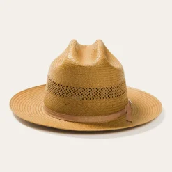 Stetson Open Road Vented Straw Cowboy Hat Cognac Clearance
