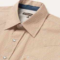 Stetson Diamond Print Western Shirt Orange Hot