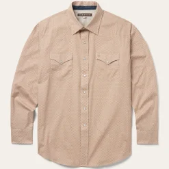 Stetson Diamond Print Western Shirt Orange