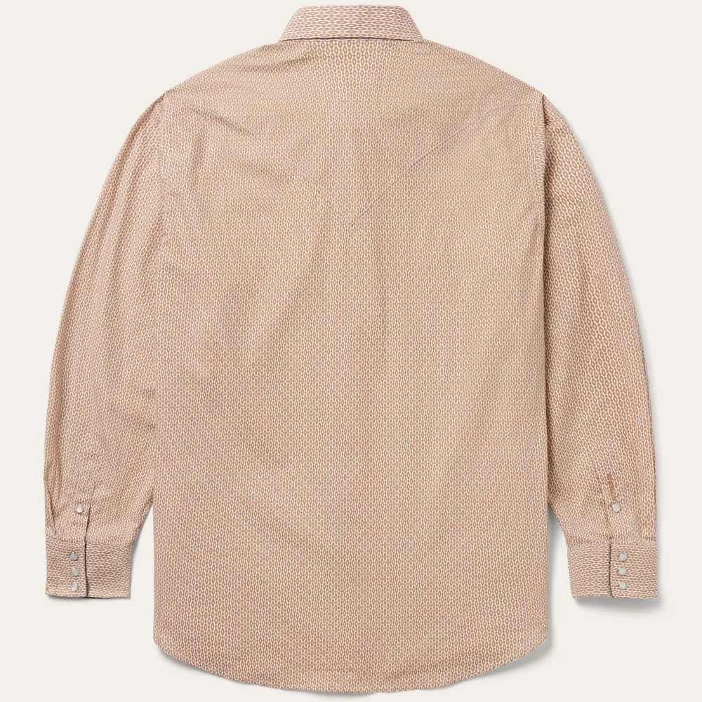 Stetson Diamond Print Western Shirt Orange