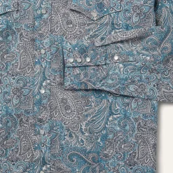 Stetson Paisley Western Shirt Green Outlet