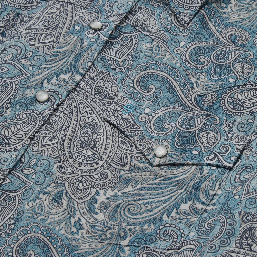 Stetson Paisley Western Shirt Green New