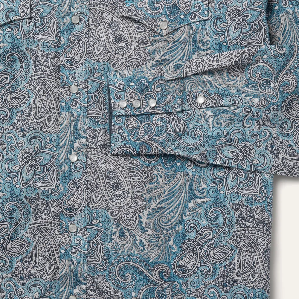 Stetson Paisley Western Shirt Green New