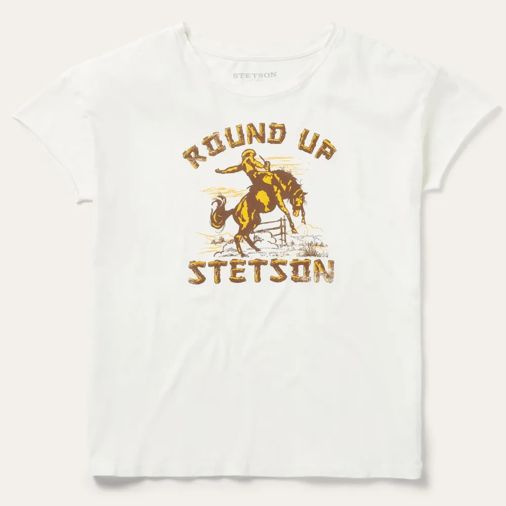 Stetson "Round Up" Vintage Tee White Sale