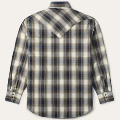 Stetson Ranch Plaid Dobby Western Shirt Brown Sale