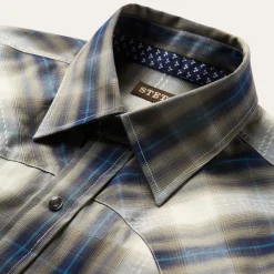 Stetson Ranch Plaid Dobby Western Shirt Brown Best