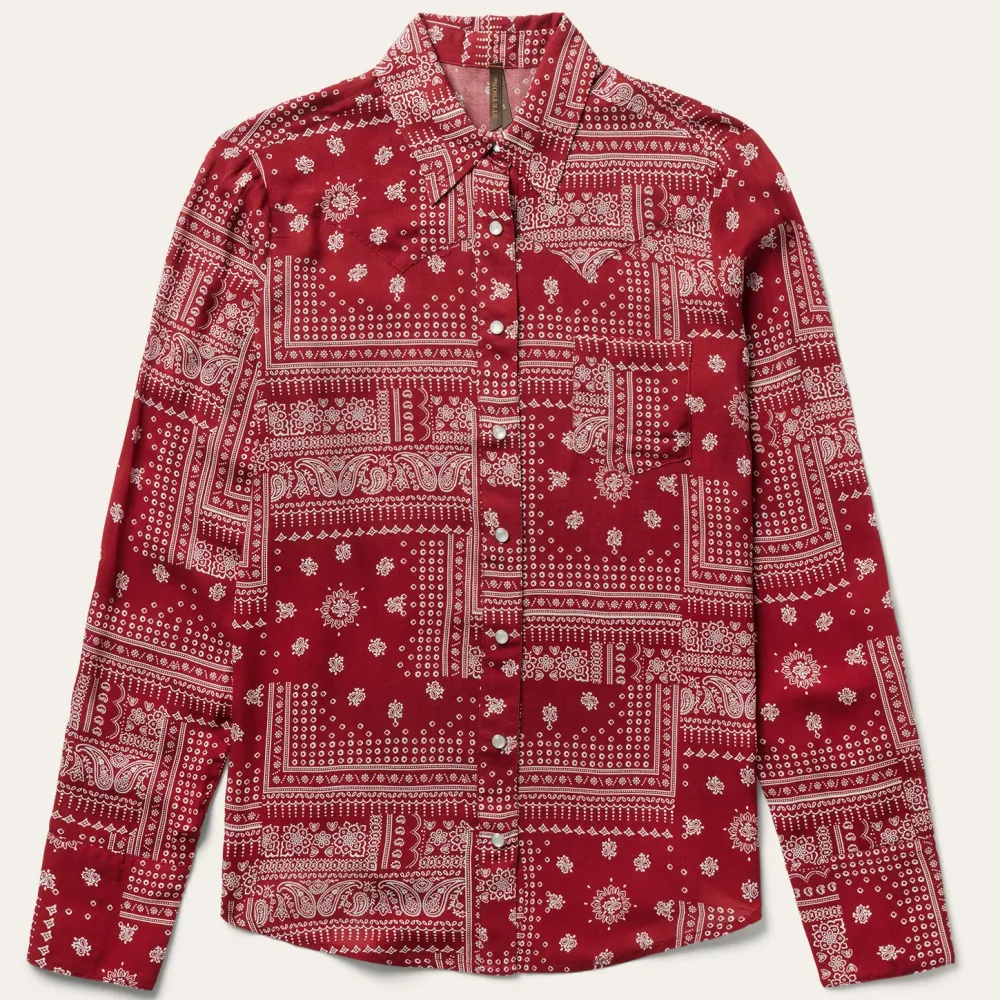 Stetson Bandana Patchwork Shirt Red Outlet