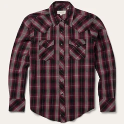 Stetson Marl Plaid Western Shirt Red New