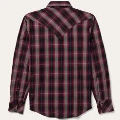 Stetson Marl Plaid Western Shirt Red New