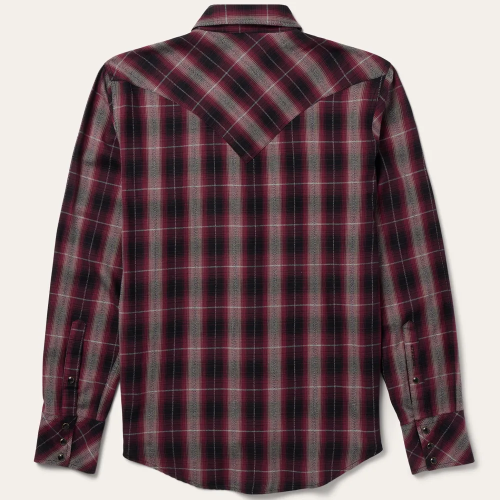 Stetson Marl Plaid Western Shirt Red New