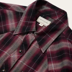 Stetson Marl Plaid Western Shirt Red New