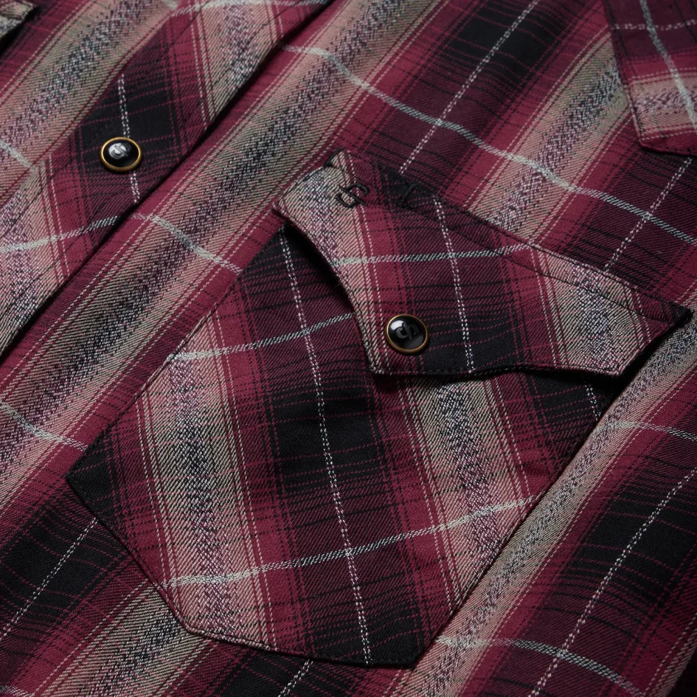 Stetson Marl Plaid Western Shirt Red New