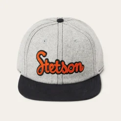 Stetson Retro Script Baseball Cap Grey Clearance