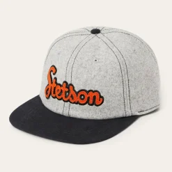 Stetson Retro Script Baseball Cap Grey Clearance
