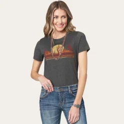 Stetson Riding Into The Sunset Graphic Tee Grey Outlet