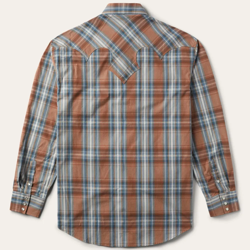 Stetson Rustic Plaid Western Shirt Brown Clearance