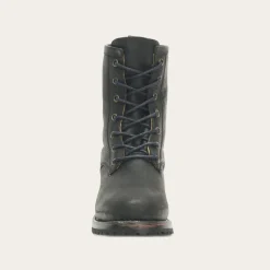 Stetson Sam Lace Up Leather Lug Boots Black Online