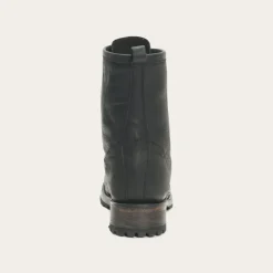 Stetson Sam Lace Up Leather Lug Boots Black Online