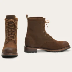 Stetson Sam Lace Up Oiled Suede Lug Boots Brown Hot