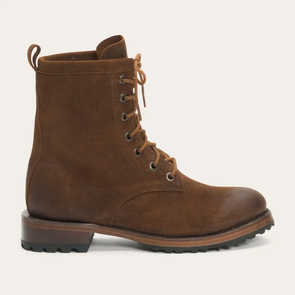 Stetson Sam Lace Up Oiled Suede Lug Boots Brown Hot