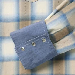 Stetson Sand Plaid Dobby Western Shirt Brown Outlet