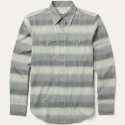 Stetson Serape Dobby Twill Western Shirt Brown Clearance