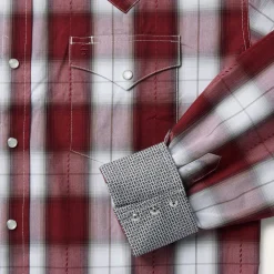 Stetson Shadow Plaid Western Shirt Wine Hot