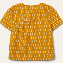 Stetson Short-Sleeved Aztec Blouse Yellow Discount