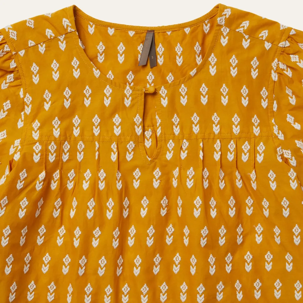 Stetson Short-Sleeved Aztec Blouse Yellow Discount