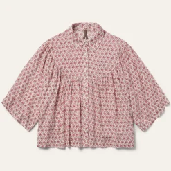Stetson Short-Sleeved Cottage Floral Blouse Red Sale