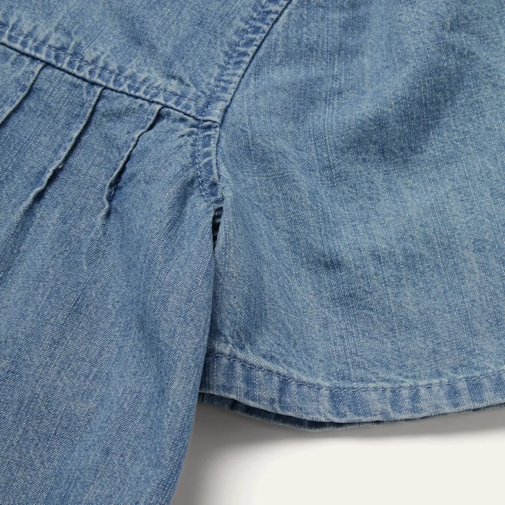 Stetson Short-Sleeved Denim Blouse Blue Clearance