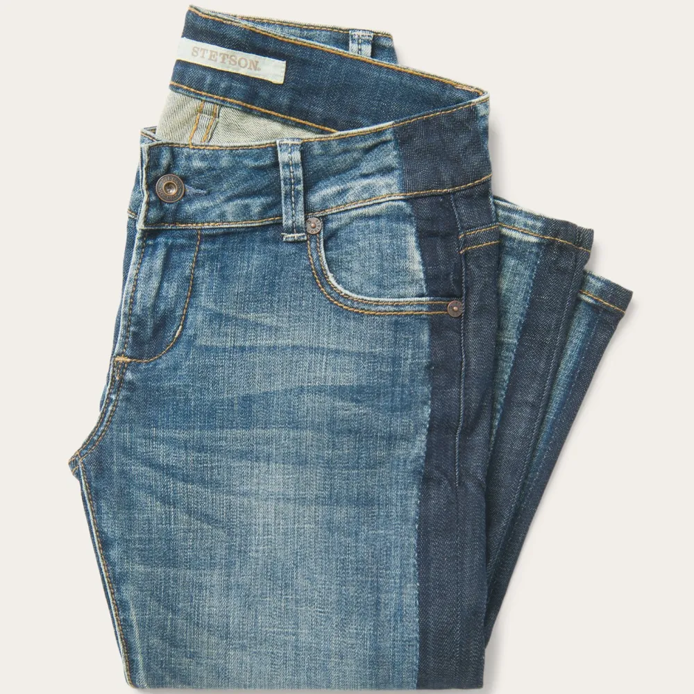 Stetson Skinny Fit Stripe Leg Jean Blue Clearance