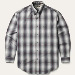 Stetson Smoke Ombre Plaid Button Front Shirt Grey Discount