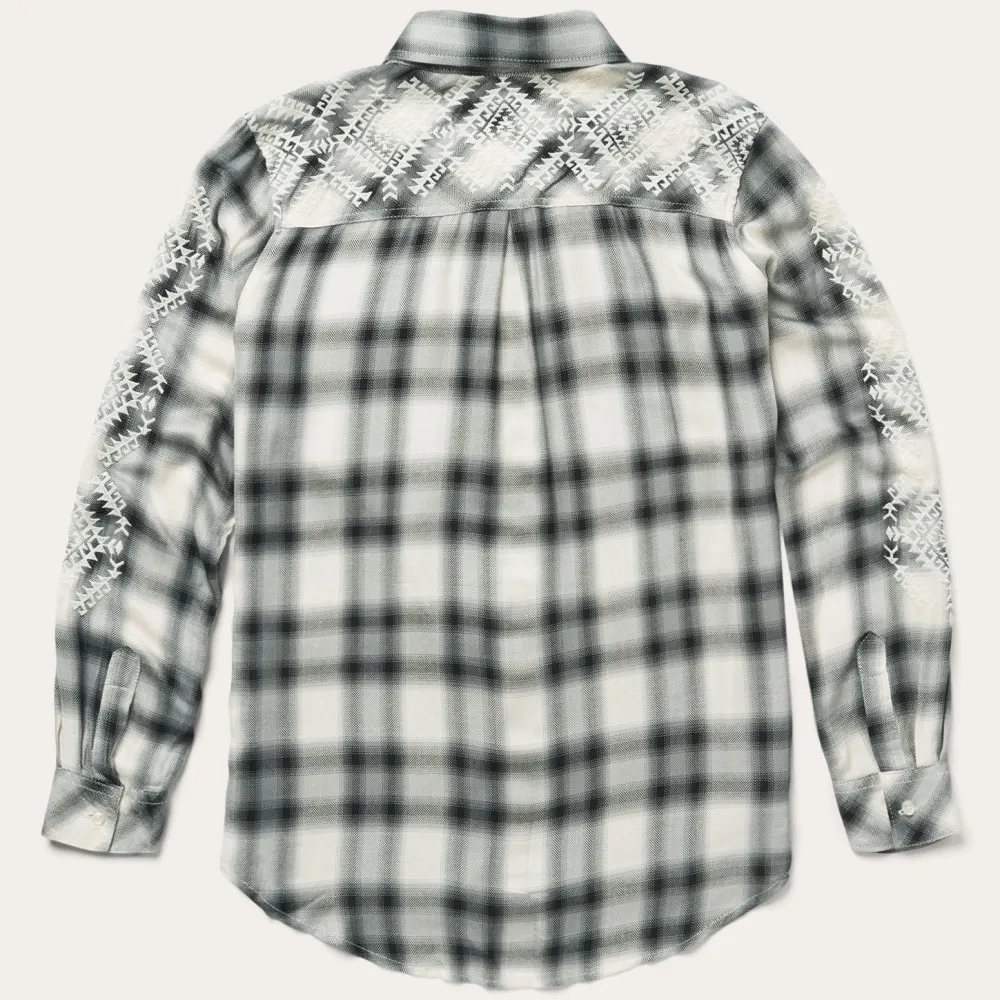 Stetson Smokey Ombre Plaid Shirt Grey Sale