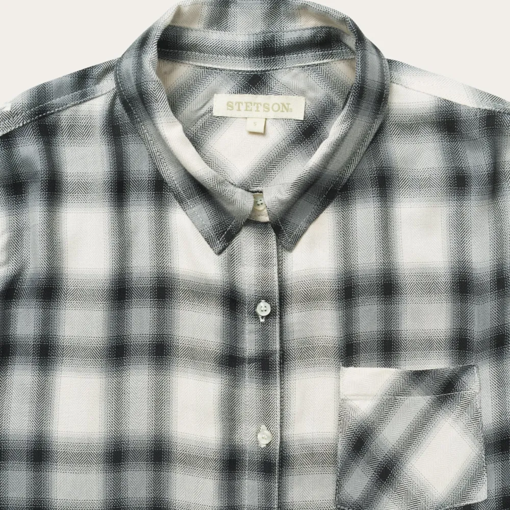 Stetson Smokey Ombre Plaid Shirt Grey Sale