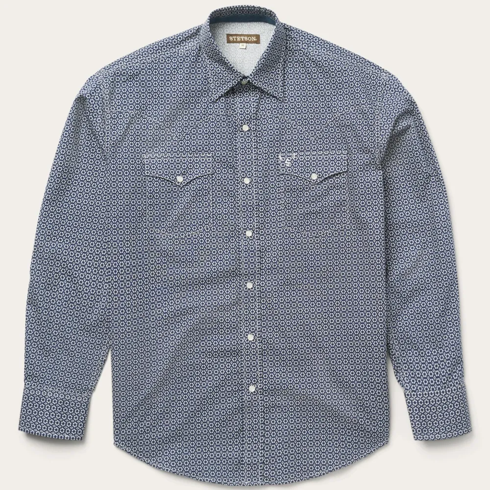 Stetson Snap Front Shirt in Deep Blue Hot