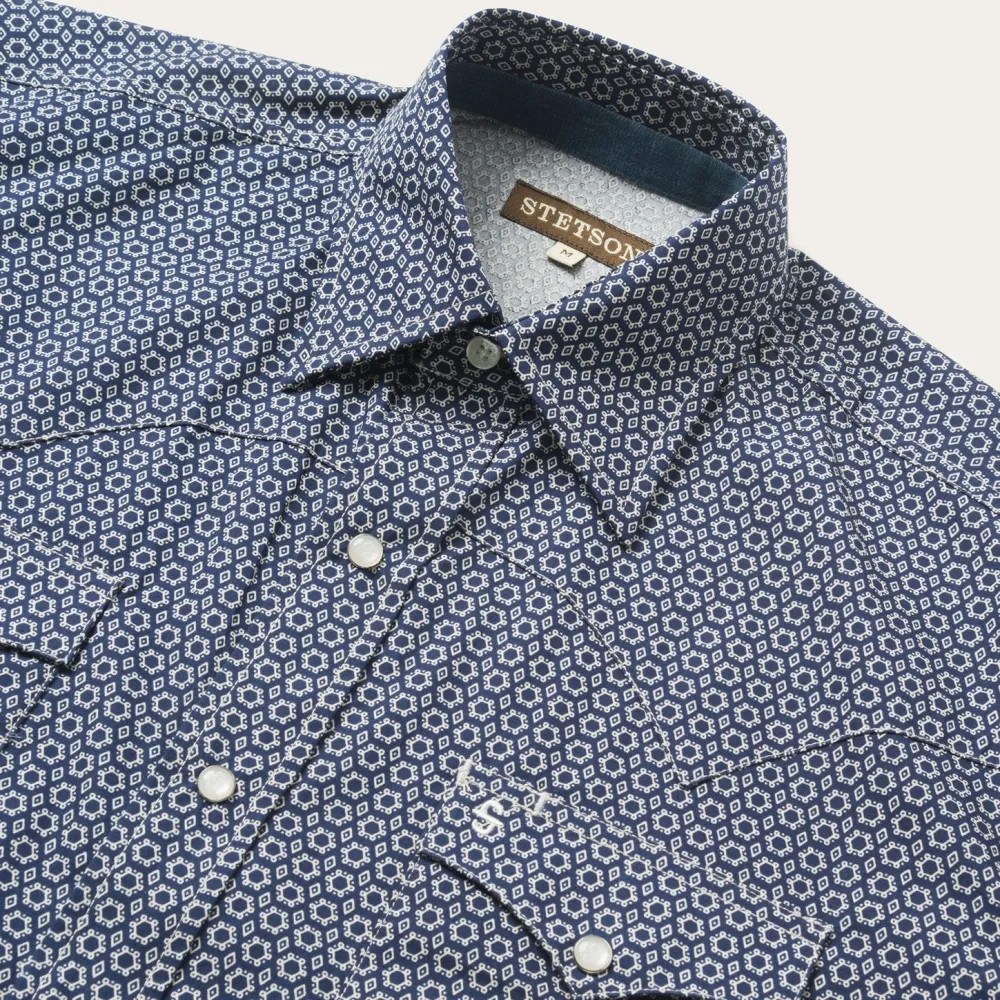 Stetson Snap Front Shirt in Deep Blue Hot